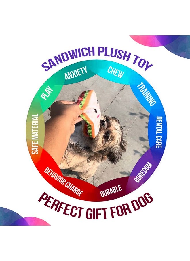 Goofy Tails Food Buddies Sandwich Plush Toys for Dogs| Crinkle Dog Toys for Puppies| Dog Squeaky Toy| Soft Toys for Dogs and Puppies| Pet Toys for Dog| Squeaky Toy for Dogs