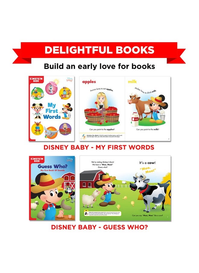 Einstein Box Featuring Disney for 1-Year-Old Boys/Girls Toddler| Board Books and Pretend Play Gift Pack| Learning and Educational Toys| with Mickey and Minnie Mouse| Winnie The Pooh (1 Box Set)