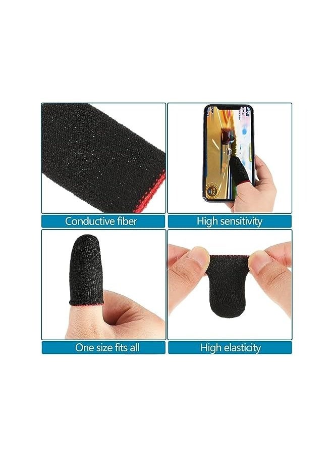 12 Pcs Finger Sleeve for Gaming Anti Sweat Game Controller Finger Thumb Sleeve Breathable Finger Covers Touchscreen Gaming Gloves for Mobile Phone Game