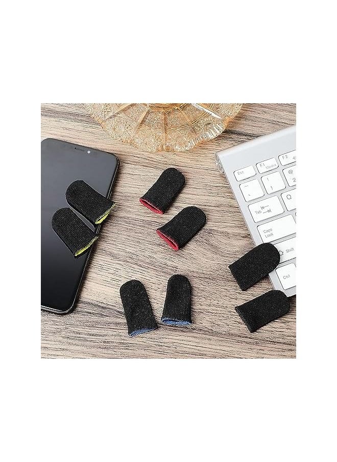 12 Pcs Finger Sleeve for Gaming Anti Sweat Game Controller Finger Thumb Sleeve Breathable Finger Covers Touchscreen Gaming Gloves for Mobile Phone Game