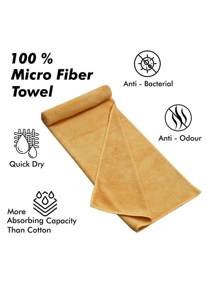 Yellow Weaves Super Soft Microfiber Hand Towels, Gym & Workout Towels 400 GSM(4 Pieces) Multicolor
