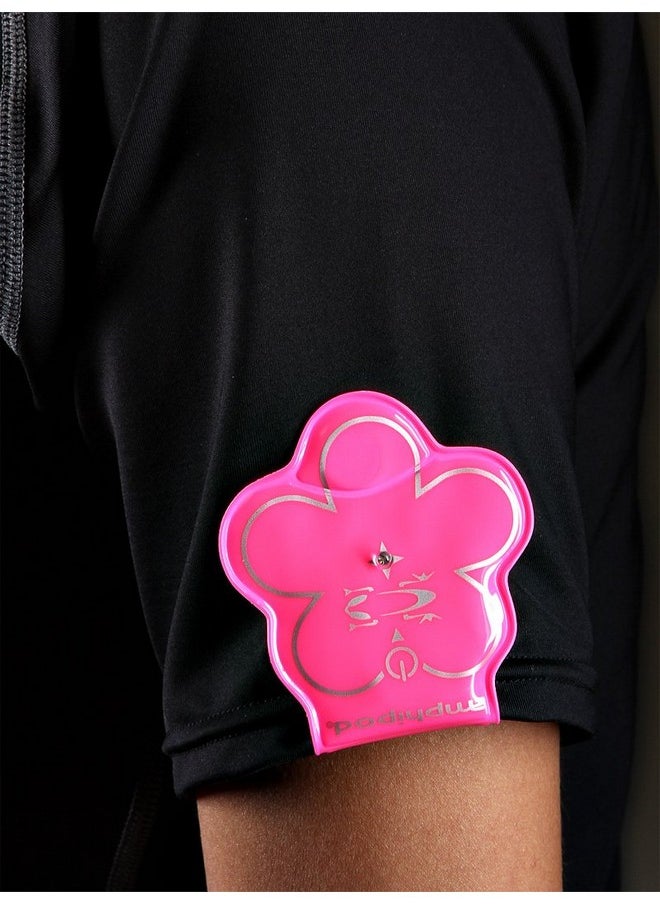 Vizlet Led Flashing Wearable Led Reflectors Twin Pack Pink Flower One Size