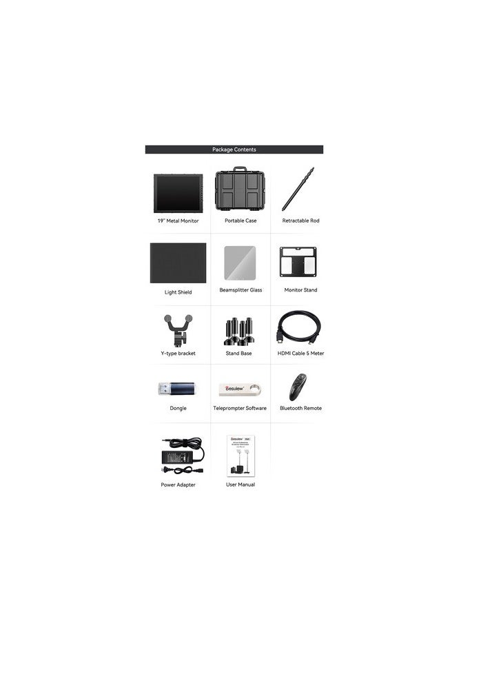 Desview TP300 19 inch Portable Teleprompter with Self-Reversing Monitor