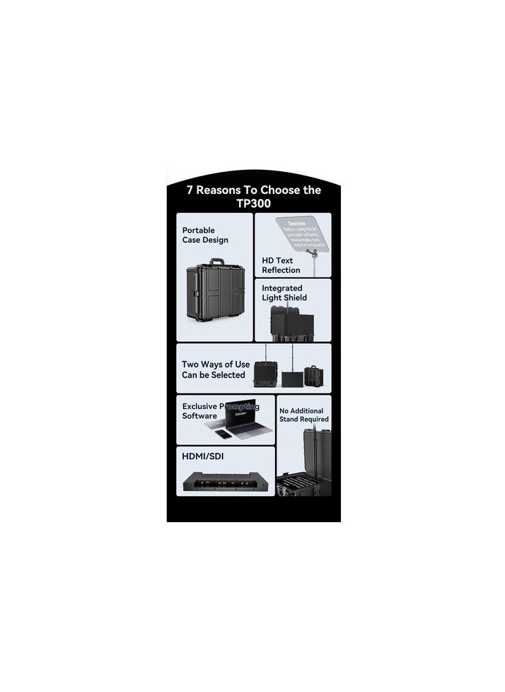 Desview TP300 19 inch Portable Teleprompter with Self-Reversing Monitor