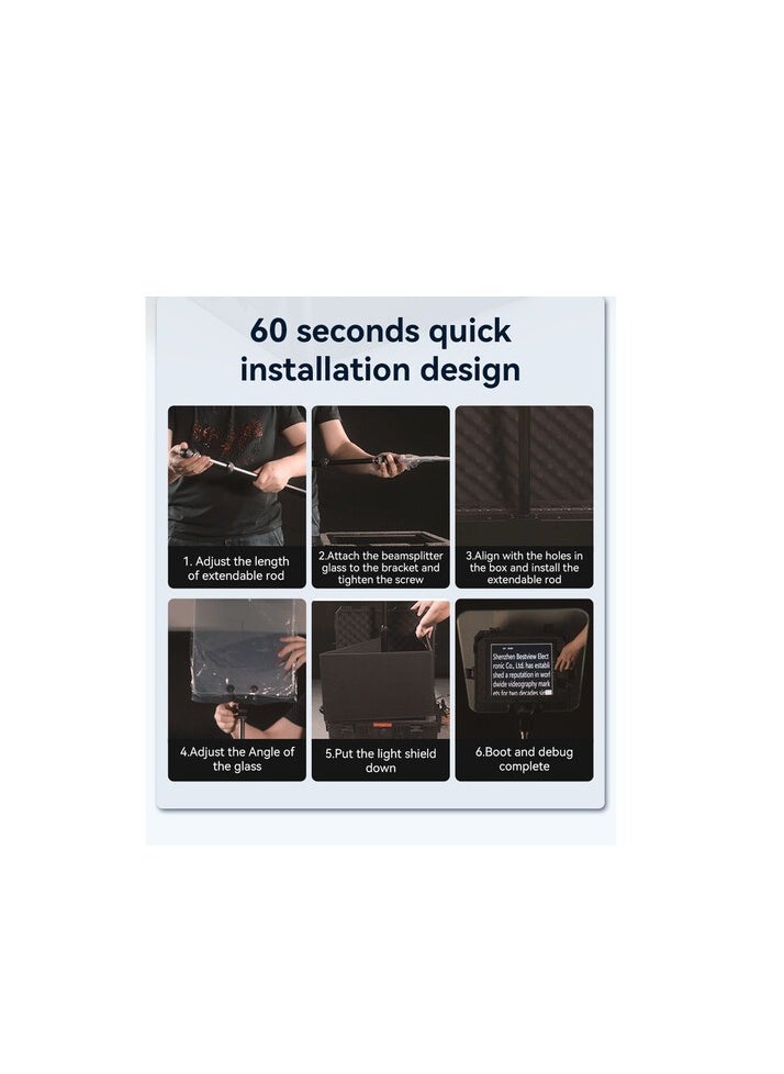 Desview TP300 19 inch Portable Teleprompter with Self-Reversing Monitor
