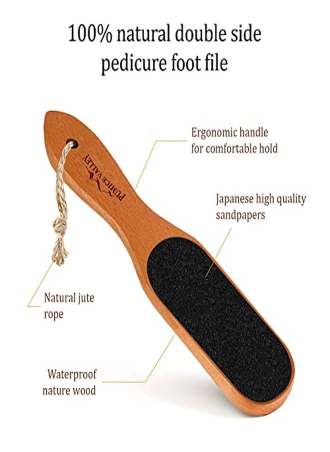 Pumice Stone Foot File Wooden Pedicure Feet Scrubber With Handle For Callus, Dry, And Dead Skin Removal Heel Scraper For Feet, Hands, And Body Exfoliation Perfect Foot Filer For Use In Shower