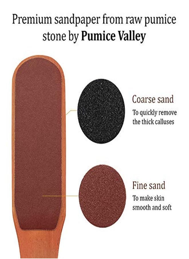 Pumice Stone Foot File Wooden Pedicure Feet Scrubber With Handle For Callus, Dry, And Dead Skin Removal Heel Scraper For Feet, Hands, And Body Exfoliation Perfect Foot Filer For Use In Shower