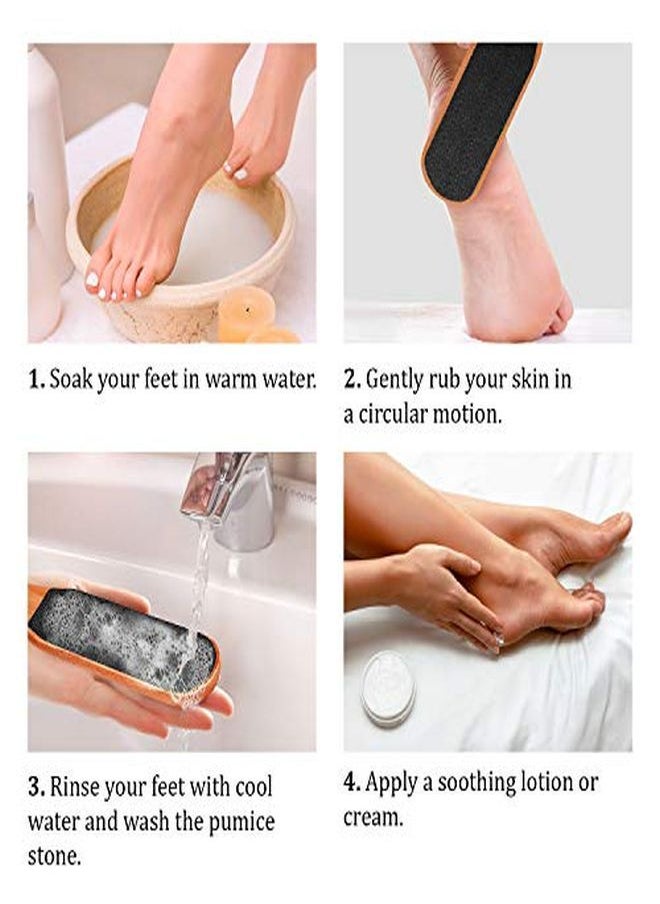 Pumice Stone Foot File Wooden Pedicure Feet Scrubber With Handle For Callus, Dry, And Dead Skin Removal Heel Scraper For Feet, Hands, And Body Exfoliation Perfect Foot Filer For Use In Shower