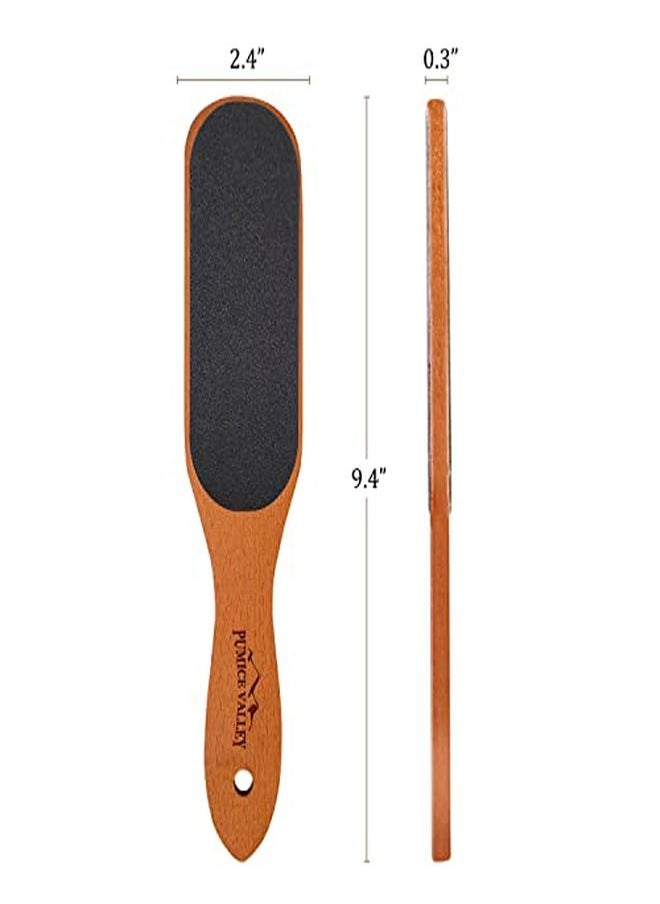 Pumice Stone Foot File Wooden Pedicure Feet Scrubber With Handle For Callus, Dry, And Dead Skin Removal Heel Scraper For Feet, Hands, And Body Exfoliation Perfect Foot Filer For Use In Shower