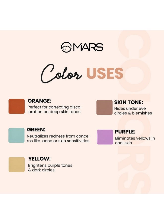 MARS Cover Rangers Creamy Concealer and Corrector Palette | Easy to Blend & Lightweight Concealer for Face Makeup (24 gm) (02-MULTICOLOR)