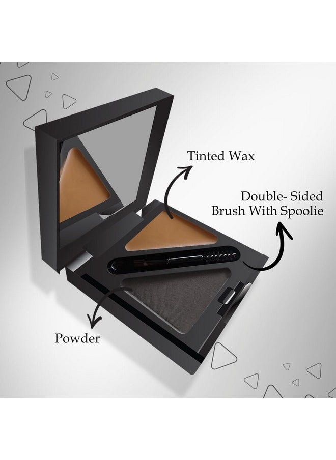 FACES CANADA HD Shape Up Brow Kit - Grey 01, 2.8g | Eyebrow Duo Kit - Wax & Powder With Brush | Long-Lasting | Precise & Natural Looking | Rich Color Payoff | Shaped & Defined Brows | Cruelty-free