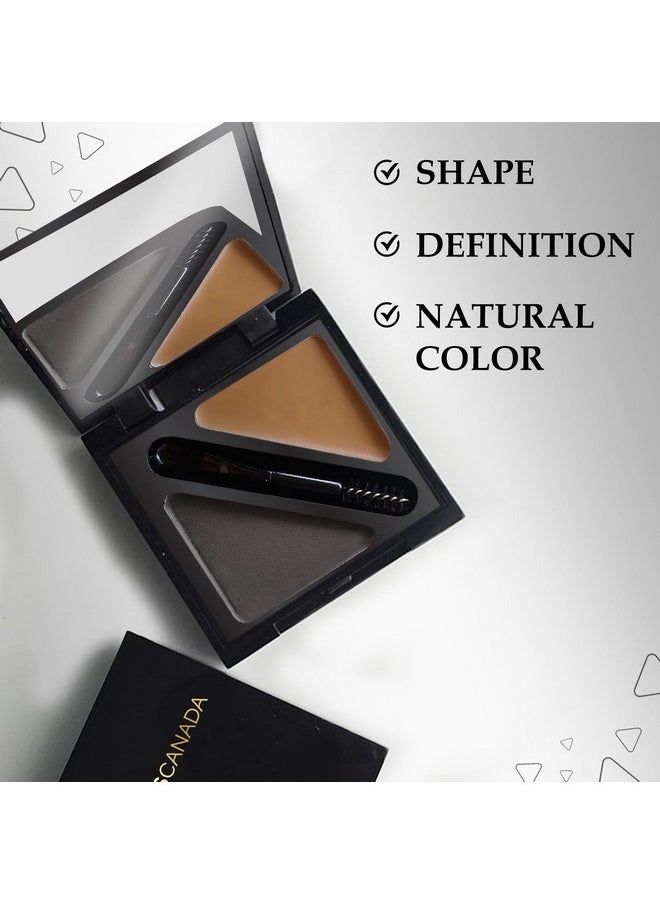 FACES CANADA HD Shape Up Brow Kit - Grey 01, 2.8g | Eyebrow Duo Kit - Wax & Powder With Brush | Long-Lasting | Precise & Natural Looking | Rich Color Payoff | Shaped & Defined Brows | Cruelty-free