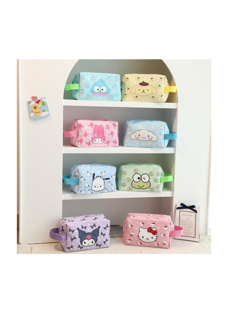 Cute Kuromi Makeup Bag Portable, Cartoon Large Capacity PU Leather Travel Small Toiletry Bag Cosmetic Pouch with Zipper, Kawaii Waterproof Makeup Case Organizer for Girls Women