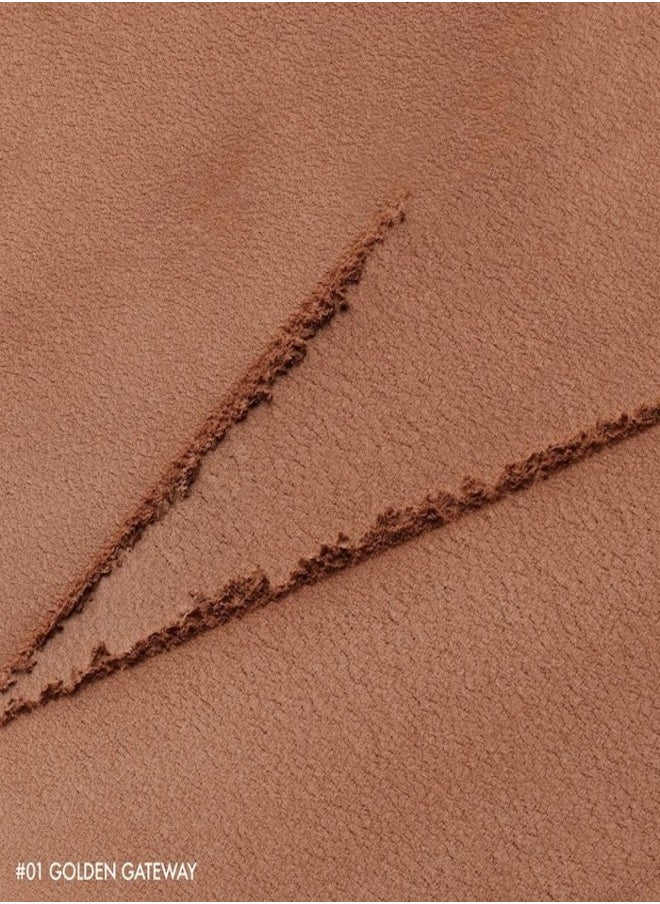 بودرة برونزر غير لامعة من مجموعة سيفورا - تركيبة تدوم طويلاً، قابلة للبناء والدمج لإطلالة طبيعية كالشمس - 01 جولدن جيت واي (برونز ذهبي فاتح) - 8 غرام