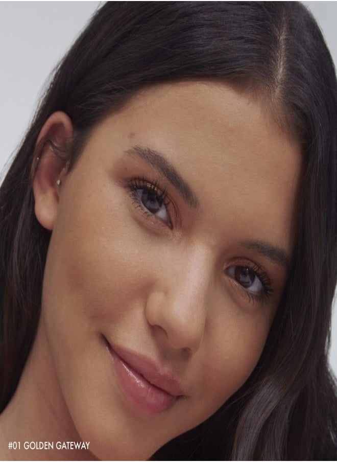 بودرة برونزر غير لامعة من مجموعة سيفورا - تركيبة تدوم طويلاً، قابلة للبناء والدمج لإطلالة طبيعية كالشمس - 01 جولدن جيت واي (برونز ذهبي فاتح) - 8 غرام