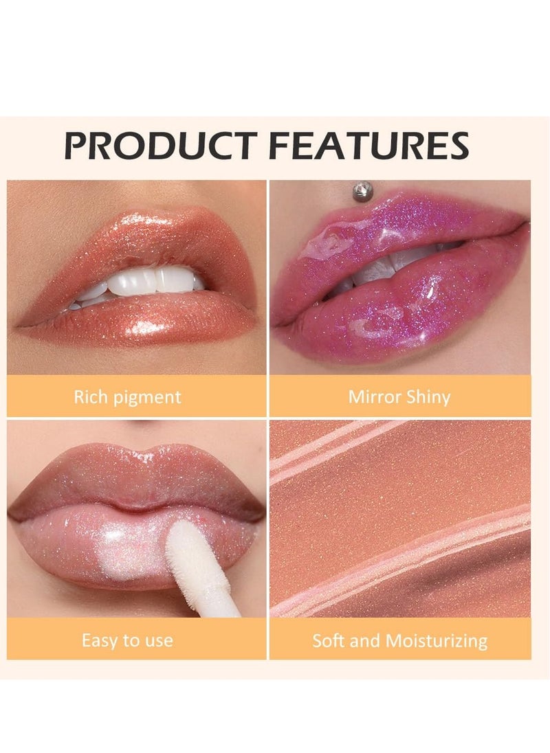 3Pcs Fruit Hydrating Glaze Lip Glow Oil Gloss Set Pink Pearl white Gold Moisturizing Plumping Plumper Shimmery Tinted Butter Lip Lio Tint Gloss Oil Stain Oul Pil Lipoil Ool Oli Okl Candy Apple