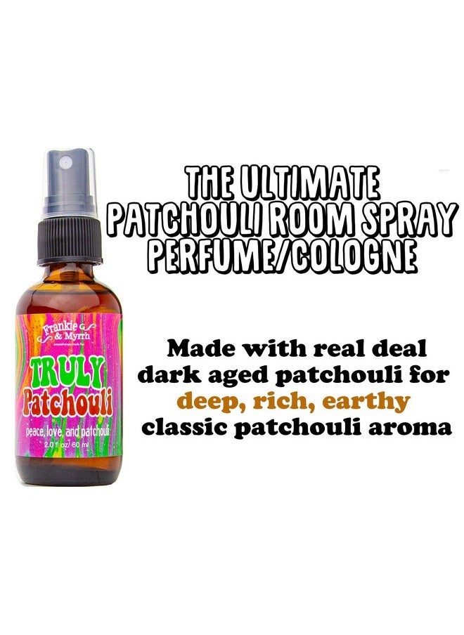 Frankie & Myrrh Truly Patchouli Aromatherapy Spray - Dark Aged Patchouli Oil Room, Linen, and Body Mist. Earthy, Musky Freshwater Scent for Relaxation and Energy.