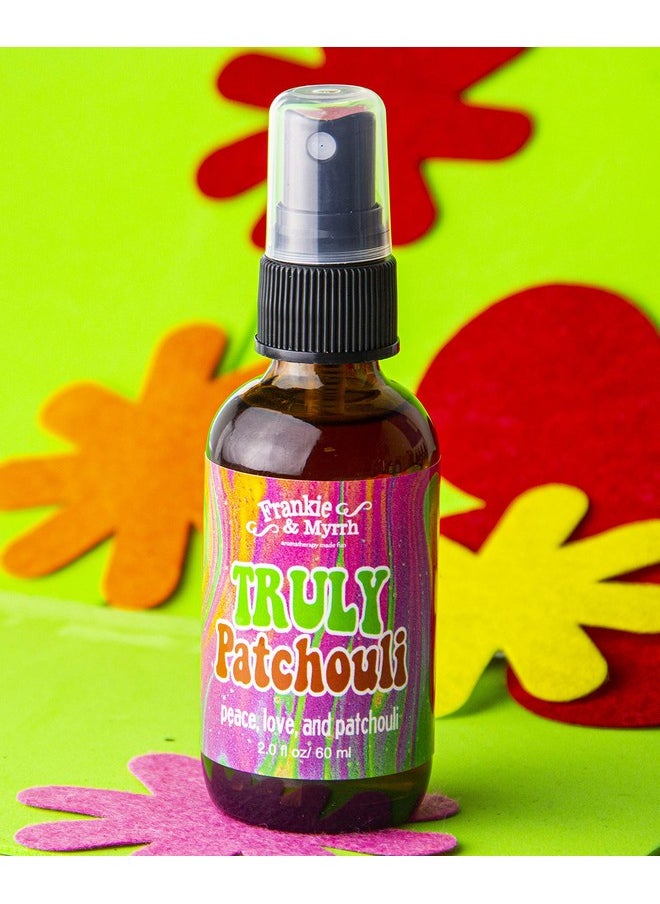 Frankie & Myrrh Truly Patchouli Aromatherapy Spray - Dark Aged Patchouli Oil Room, Linen, and Body Mist. Earthy, Musky Freshwater Scent for Relaxation and Energy.