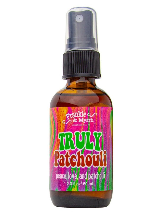 Frankie & Myrrh Truly Patchouli Aromatherapy Spray - Dark Aged Patchouli Oil Room, Linen, and Body Mist. Earthy, Musky Freshwater Scent for Relaxation and Energy.