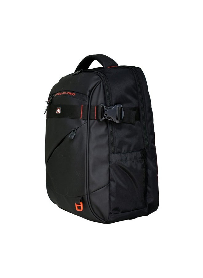Swiss Military Ghost-X 30L Unisex Laptop Travel Backpack for 15.6-Inch Laptops - with Luggage Strap, Detachable Key Ring, Anti-Theft Pocket, Expandable Bottle Pocket for Office and College Use