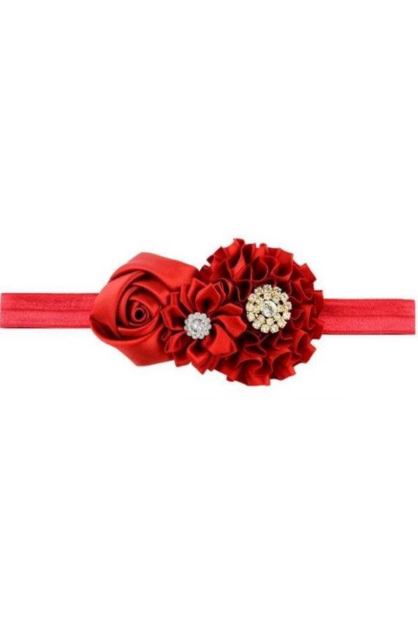 Stone-Studded Hair Band Red