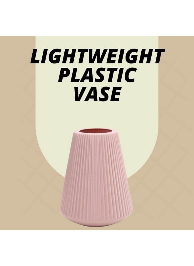 SATYAM KRAFT 1 Piece Big Size Unbreakable & Light Weight Plastic Nordic Design Vase for Gifting,Home,Bedroom,Office Corner,Living Room,Restaurant Centerpieces,Christmas,Wedding Decoration (Pink)