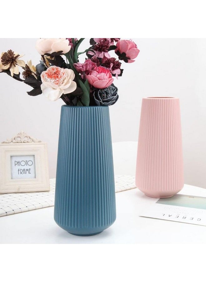 SATYAM KRAFT 1 Piece Big Size Plastic Unbreakable Vase, Flower Pot for Gifts, Christmas,Newyear,Home Decor, Bedroom, Office Decor Item, Nordic Design, Decoration and Craft,Wedding (11.8 Inch)(Blue)