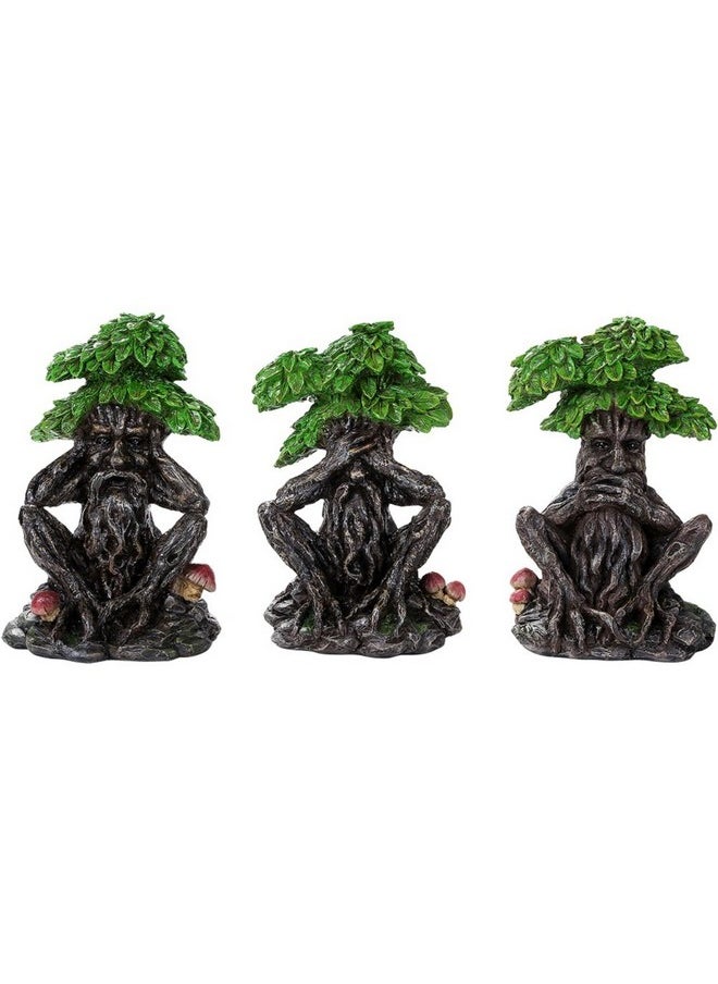 Pacific Trading Greenman See No Evil Speak No Evil Hear No Evil Figurine 3 Piece Set Pagan Wicca