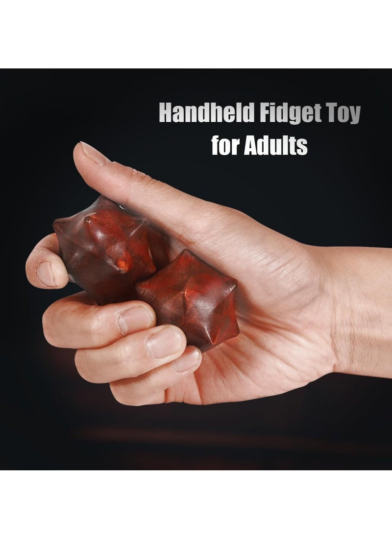 2PCS Handheld Sensory Fidget Toys Anxiety Quiet Fidget Toys Stress Relief ADHD Office Desk Roller Gadgets Relieves Stress Toys Wooden Massage Balls Manual Hand Massage Tools for Adults