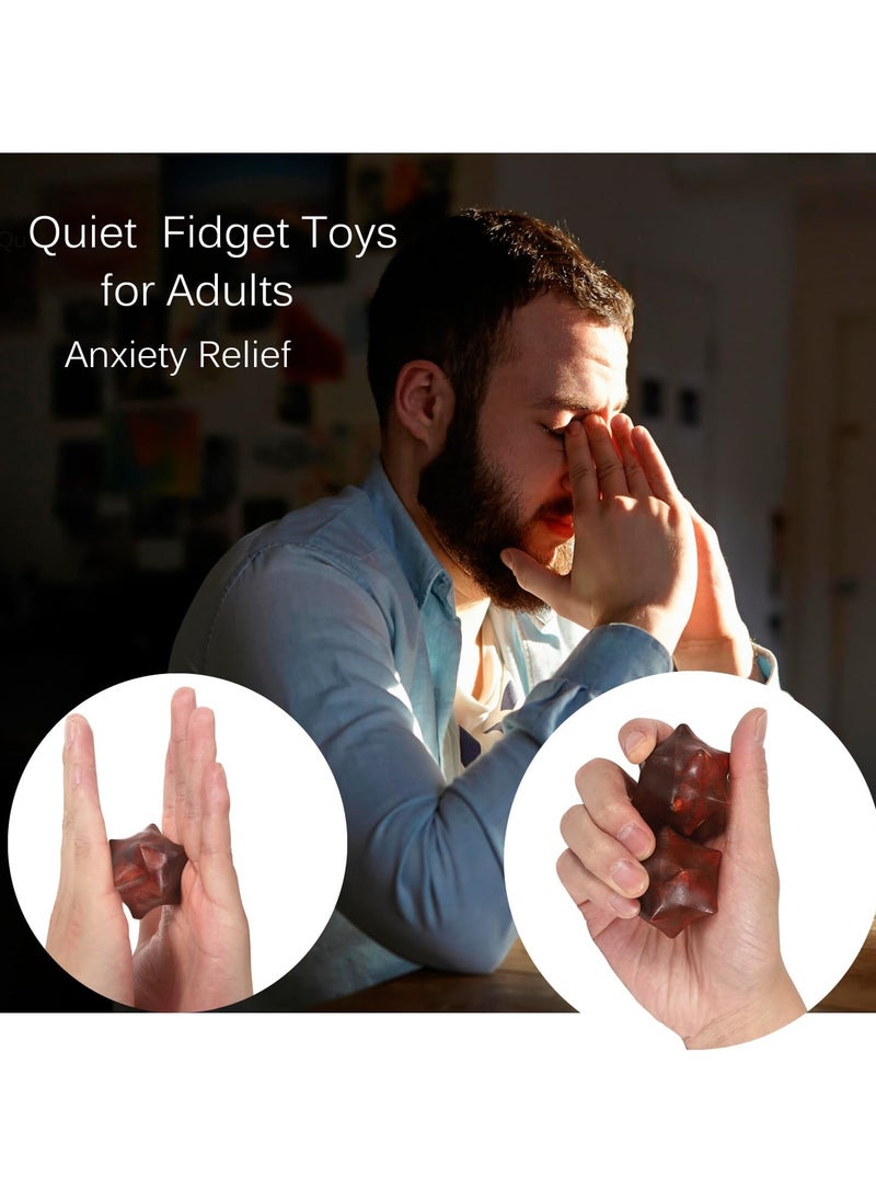 2PCS Handheld Sensory Fidget Toys Anxiety Quiet Fidget Toys Stress Relief ADHD Office Desk Roller Gadgets Relieves Stress Toys Wooden Massage Balls Manual Hand Massage Tools for Adults