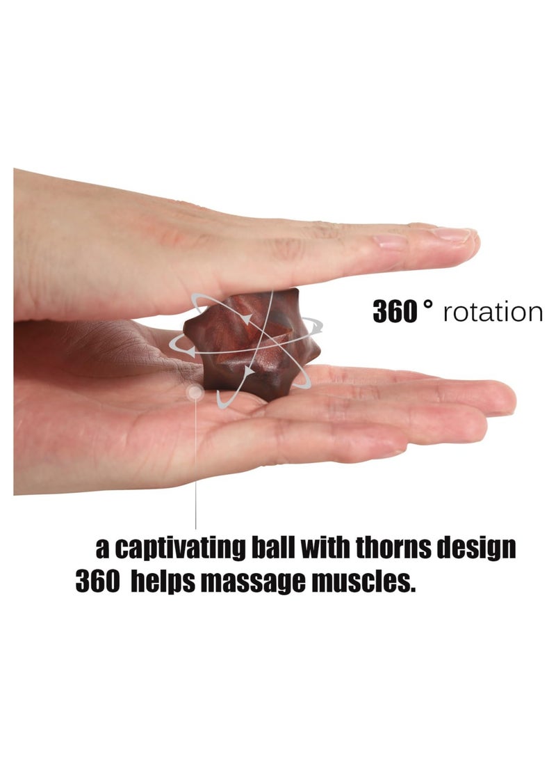 2PCS Handheld Sensory Fidget Toys Anxiety Quiet Fidget Toys Stress Relief ADHD Office Desk Roller Gadgets Relieves Stress Toys Wooden Massage Balls Manual Hand Massage Tools for Adults