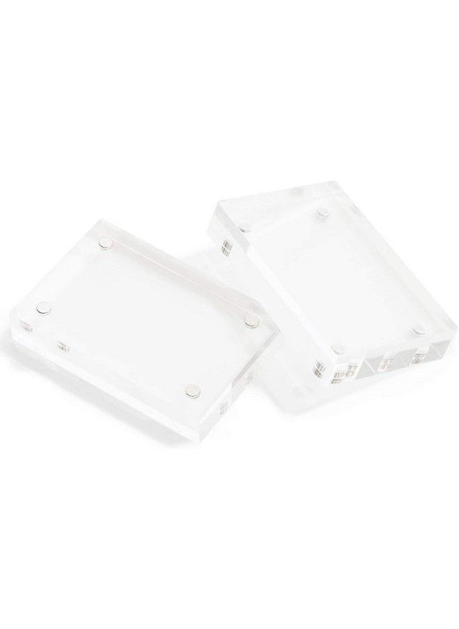 2 Pack Acrylic Picture Frames 2X3 Mini Wallet Size For Photos Tabletop Desktop