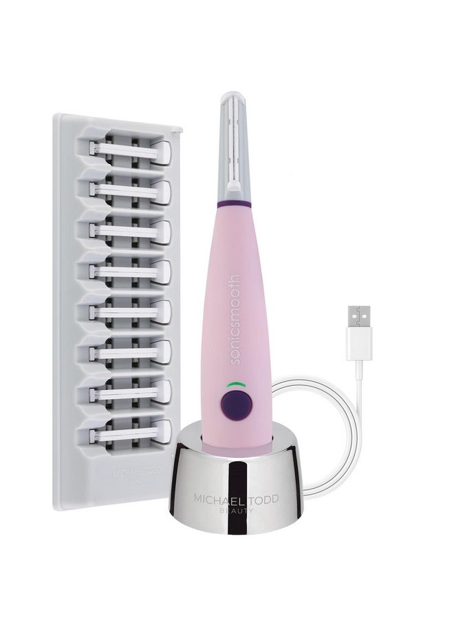 Beauty - Sonicsmooth - Sonic Technology Dermaplaning Tool - 2 In 1 Women’S Facial Exfoliation & Peach Fuzz Hair Removal System With 8 Weeks Of Safety Edges