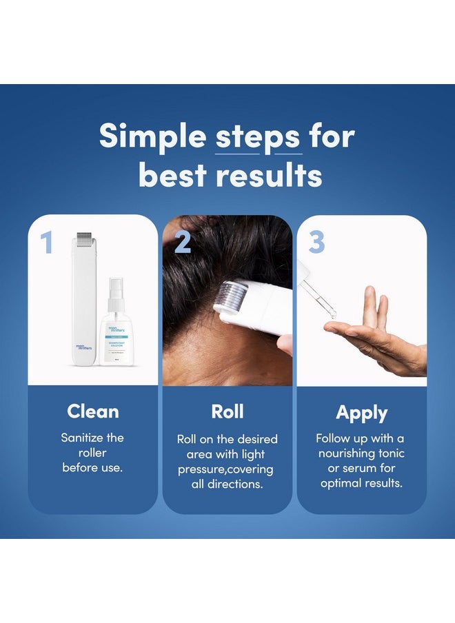 Man Matters 2-In-1 Derma Roller For Hair & Beard | 540 Micro 0.5mm Titanium Alloy Needles | Replaceable Head | Stimulates Hair Follicles | Provides Hair & Beard Growth | Safe & Easy To Use