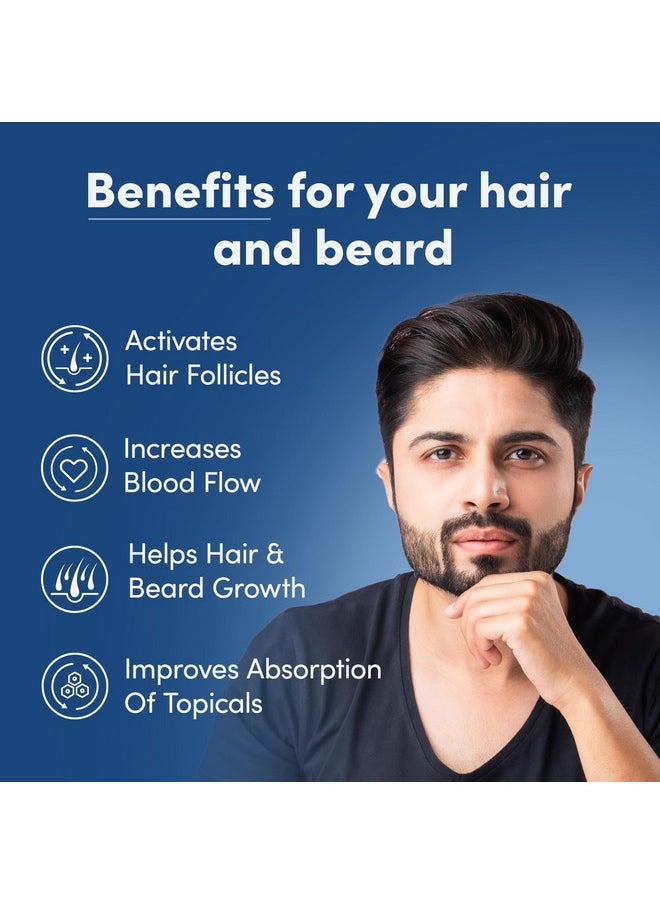 Man Matters 2-In-1 Derma Roller For Hair & Beard | 540 Micro 0.5mm Titanium Alloy Needles | Replaceable Head | Stimulates Hair Follicles | Provides Hair & Beard Growth | Safe & Easy To Use