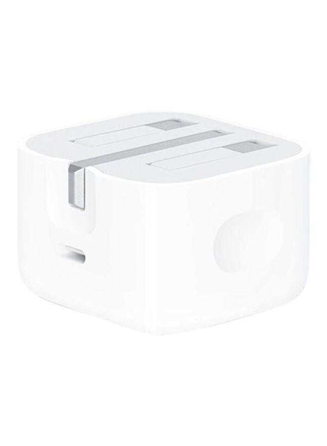 20W USB-C 3-Pin Power Adapter / (Original iPhone Charger) - White