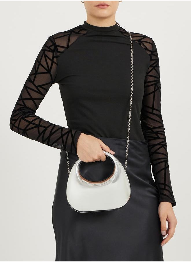 Metallic Handbag with Chain Strap