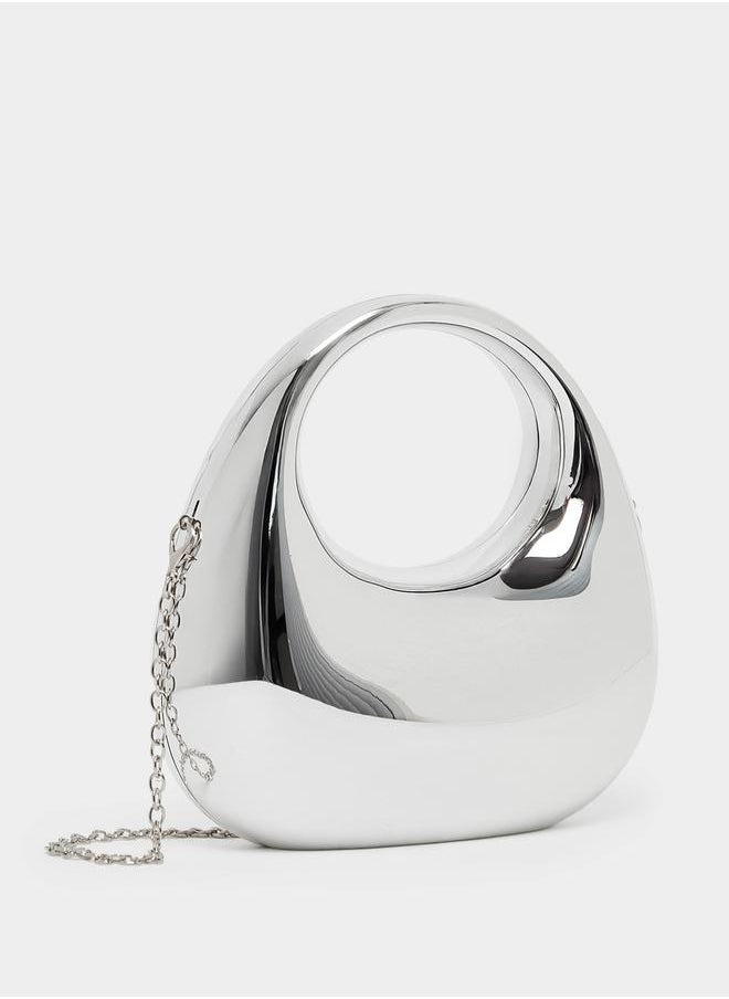 Metallic Handbag with Chain Strap