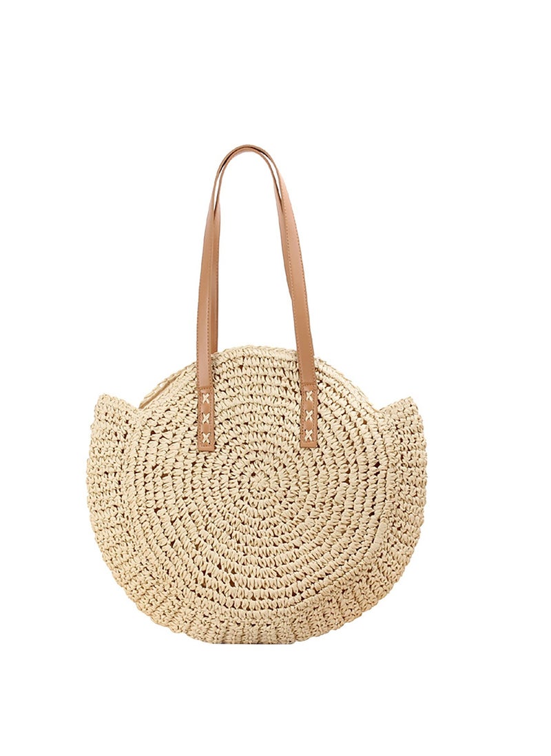 Straw Shoulder Bag For Women, Large Straw Bags Weave Handmade Handle Tote Bag Summer Beach Straw Handbags Bohemian Crossbody Bag