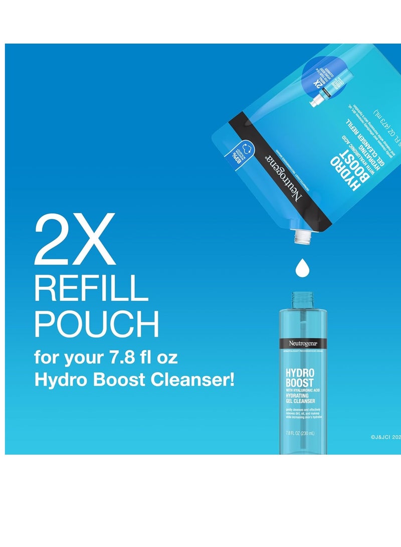 Hydro Boost Lightweight Hydrating Facial Cleansing Gel, Gentle Face Wash & Makeup Remover with Hyaluronic Acid, Hypoallergenic & Non Comedogenic, Refill Pouch 16 fl. OzFluid Ounce
