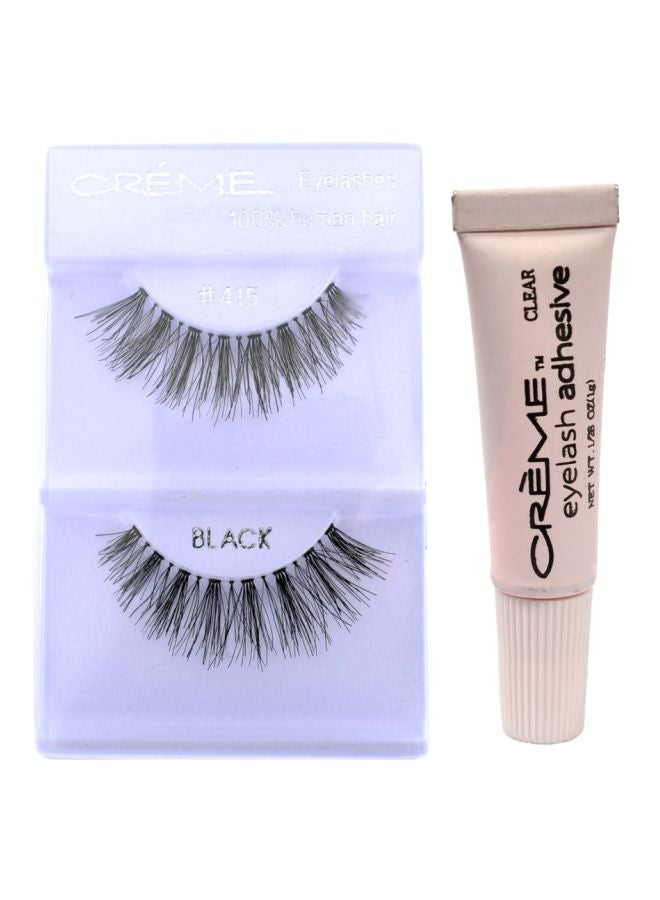 6-Pair False Eyelash Extension With Adhesive Black