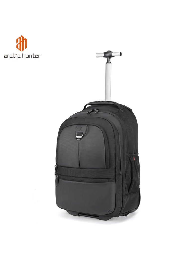Arctic Hunter Professional Rolling Backpack, 20 Inch Water Resistant Backpack Trolley with Separate Laptop Compartment for Office Travel Business School, L00043- Black