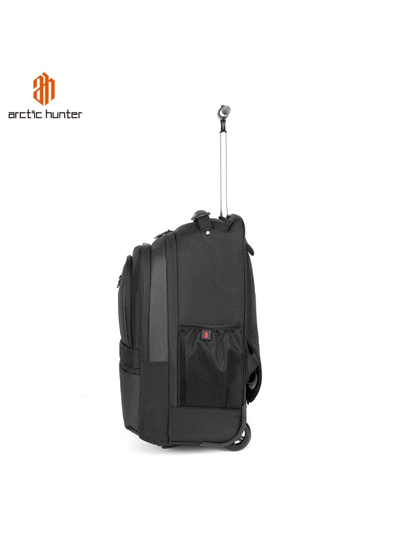 Arctic Hunter Professional Rolling Backpack, 20 Inch Water Resistant Backpack Trolley with Separate Laptop Compartment for Office Travel Business School, L00043- Black