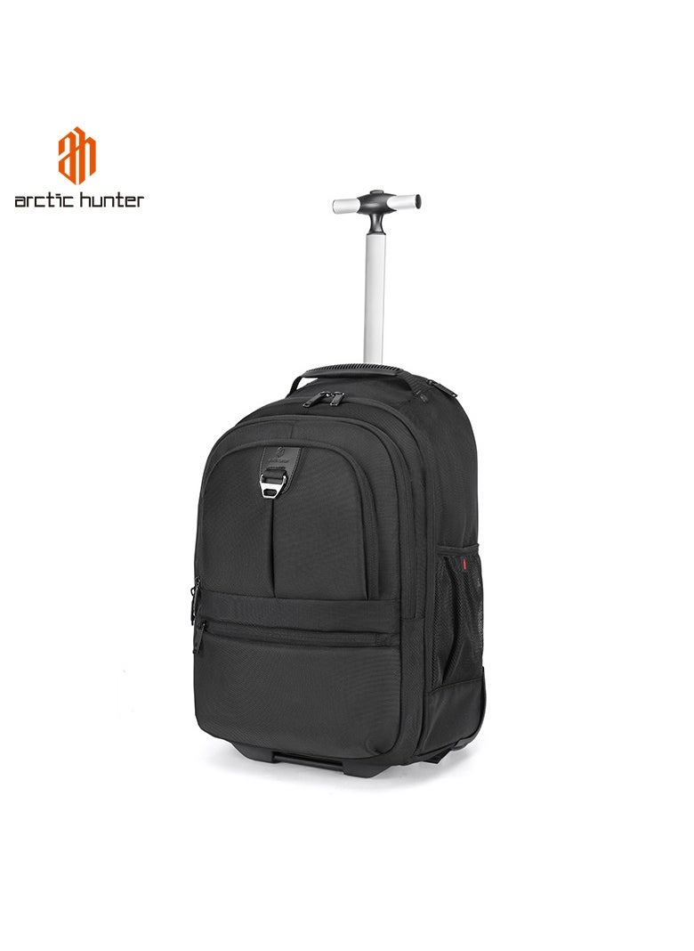 Arctic Hunter Professional Rolling Backpack, 20 Inch Water Resistant Backpack Trolley with Separate Laptop Compartment for Office Travel Business School, L00043- Black