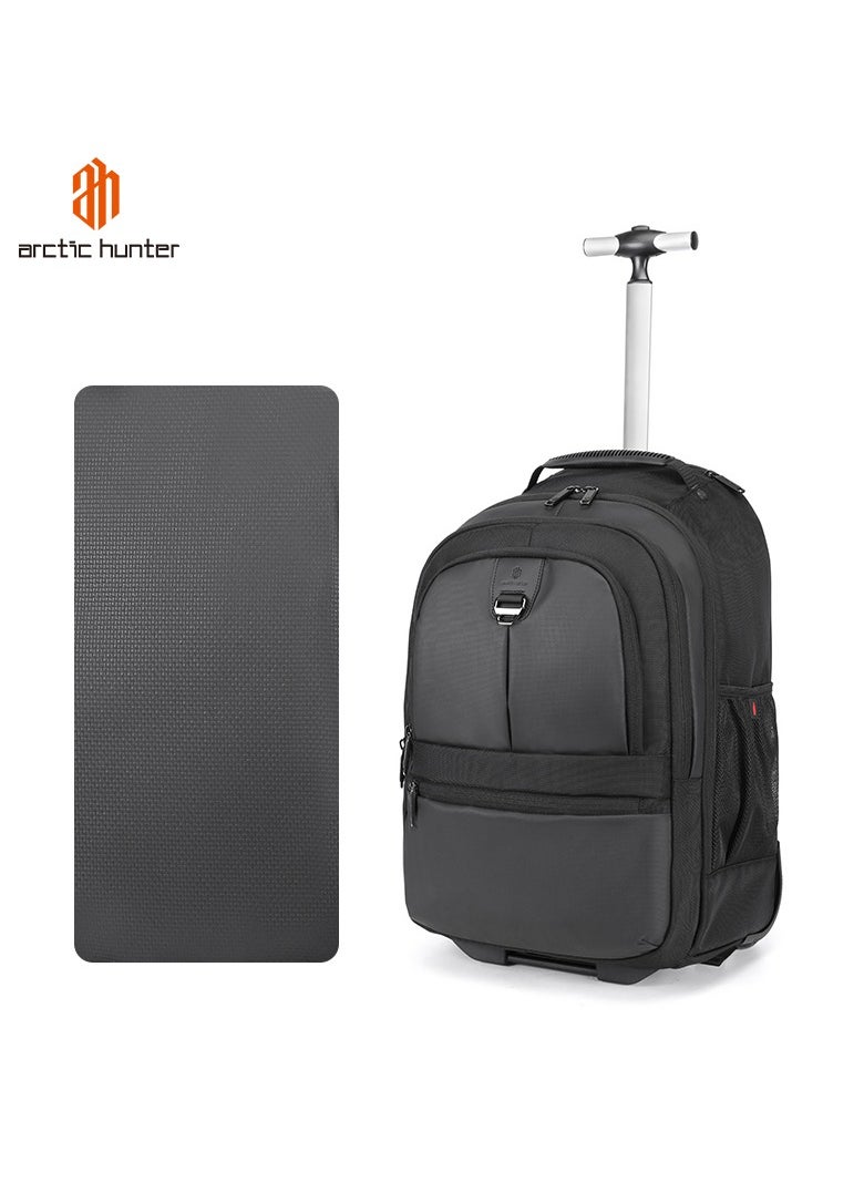 Arctic Hunter Professional Rolling Backpack, 20 Inch Water Resistant Backpack Trolley with Separate Laptop Compartment for Office Travel Business School, L00043- Black