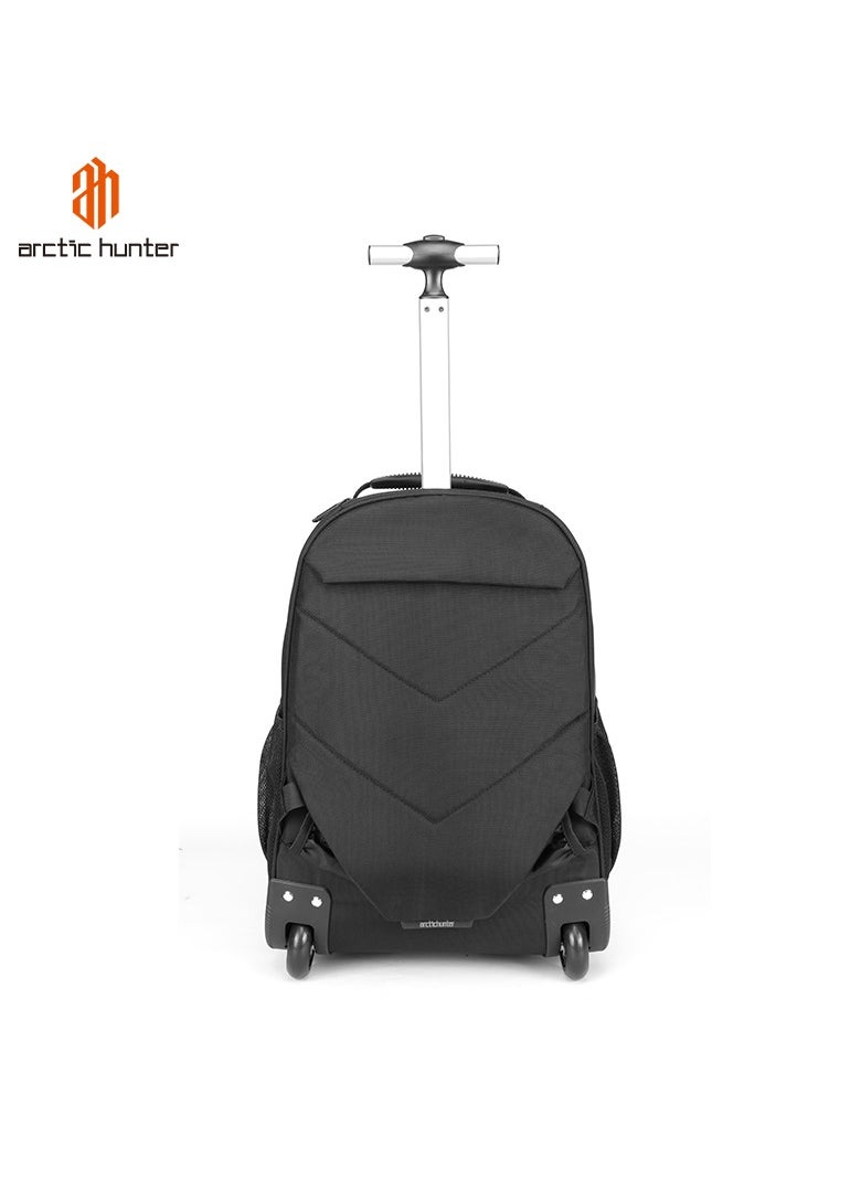 Arctic Hunter Professional Rolling Backpack, 20 Inch Water Resistant Backpack Trolley with Separate Laptop Compartment for Office Travel Business School, L00043- Black