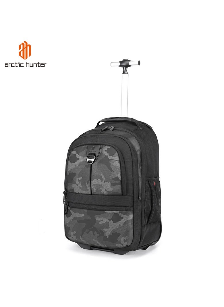 Arctic Hunter Professional Rolling Backpack, 20 Inch Water Resistant Backpack Trolley with Separate Laptop Compartment for Office Travel Business School, L00043- Black