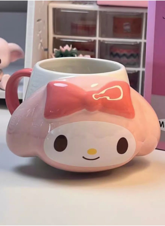 Sanrio My Melody Cup – Cute and Girly Embossed Mug, Food-Grade Ceramic Cup for Water and Coffee