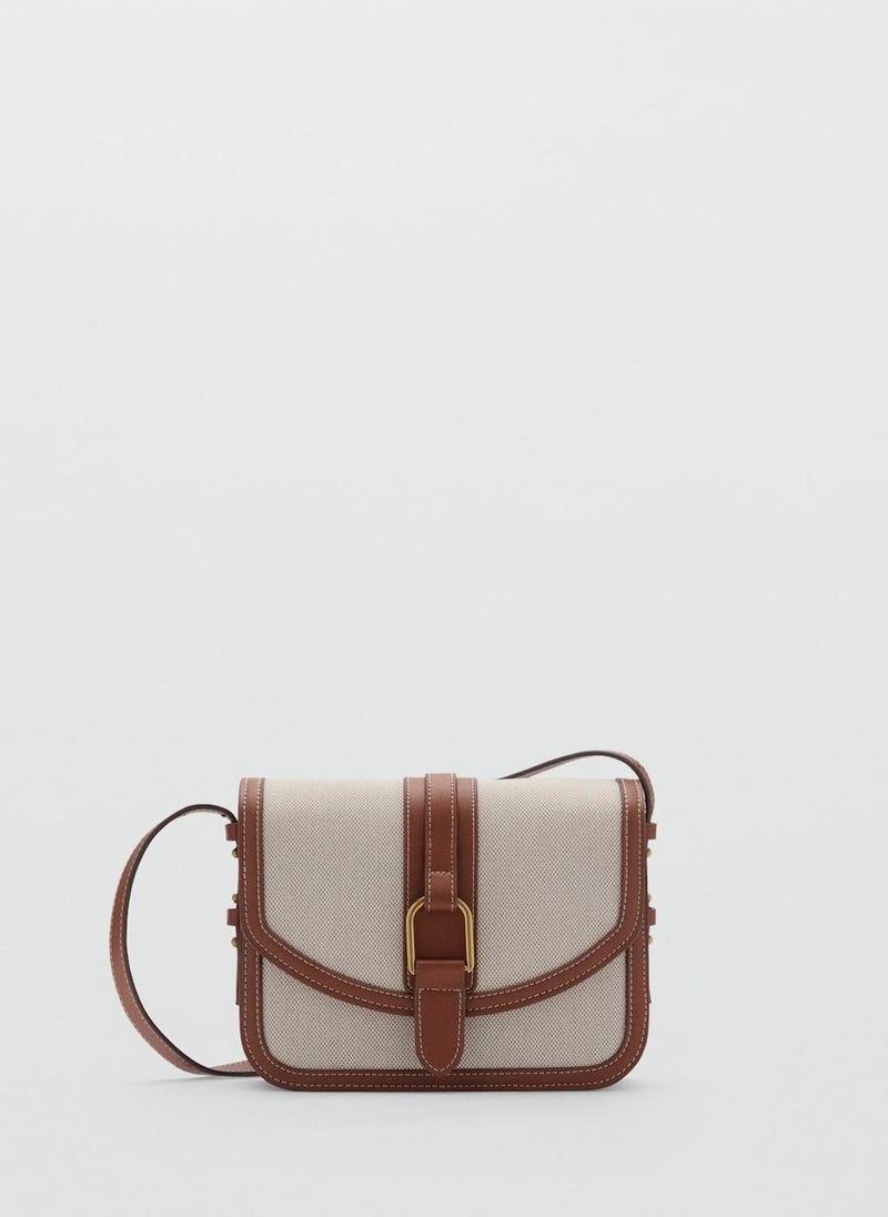 Contrasting Canvas Shoulder Bag