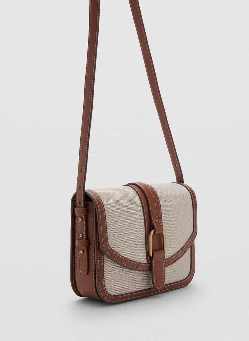 Contrasting Canvas Shoulder Bag